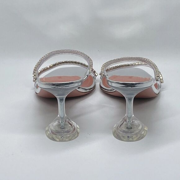 Amina Muaddi Gilda embellished PVC mules size 36.5 - Picture 9 of 14